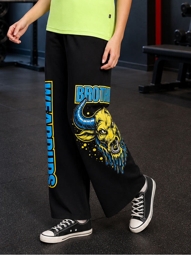 WOMEN BULL RELAXED-FIT WIDE LEG JOGGER BLACK