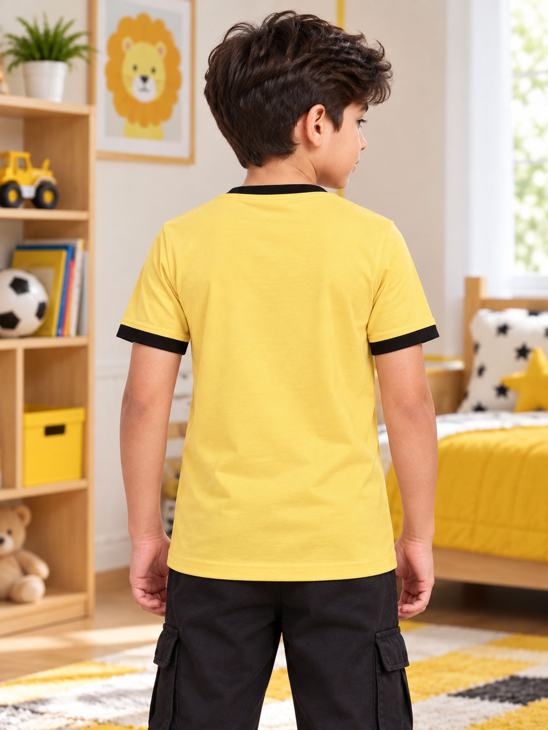 BIG BRO REGULAR FIT T-SHIRT FOR BOYS GIRLS YELLOW