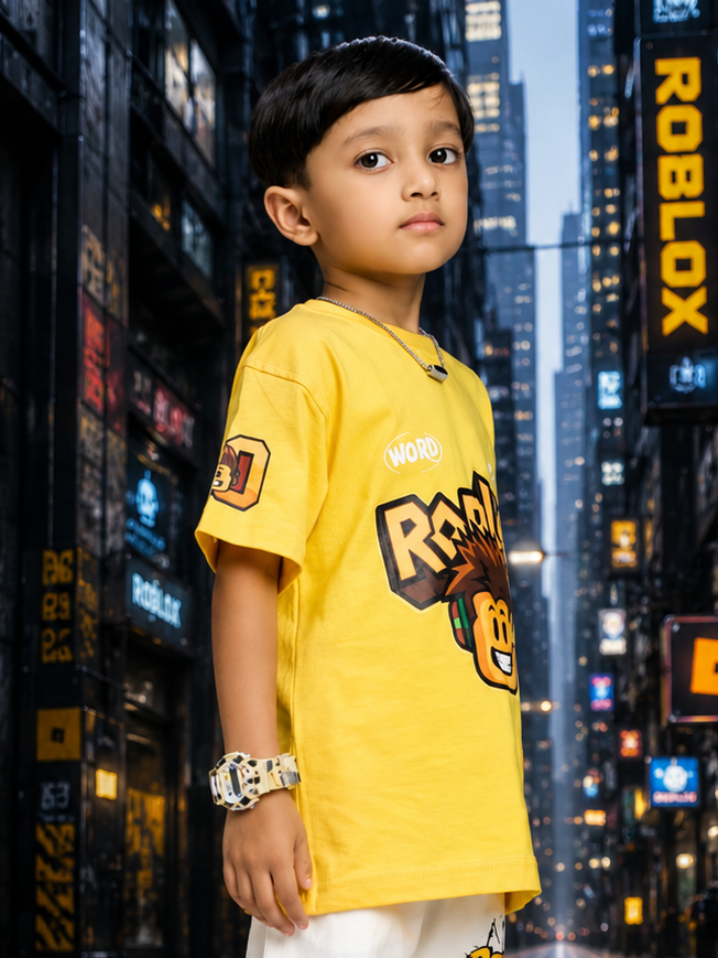 ROBLOX RUSH T-SHIRT FOR BOYS GIRLS SKY YELLOW