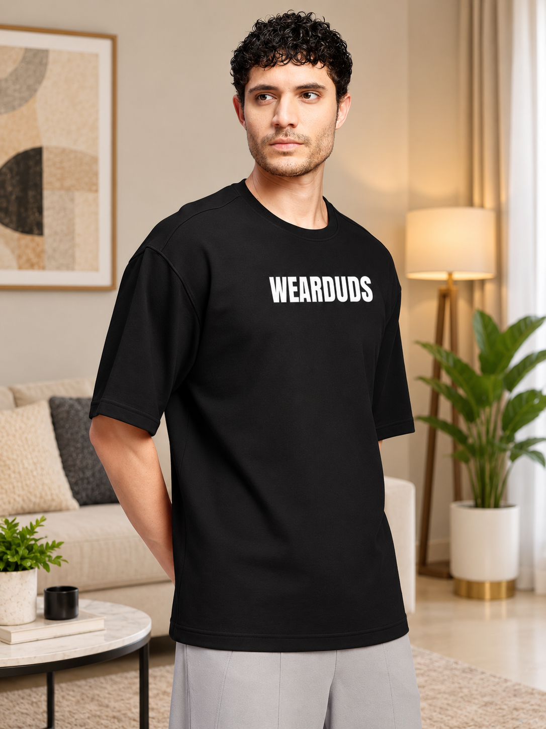 CRAB OVERSIZED GRAPHIC GYM T-SHIRT BLACK