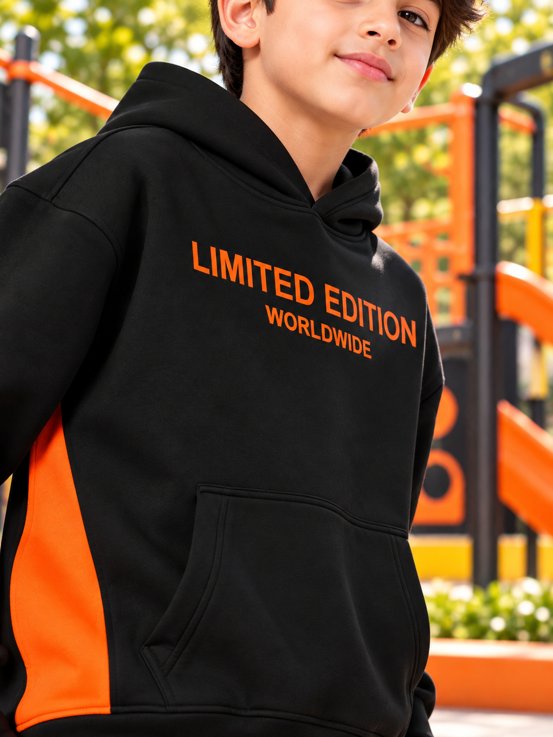 WORLDWIDE FLEECE HOODIE KIDS BLACK