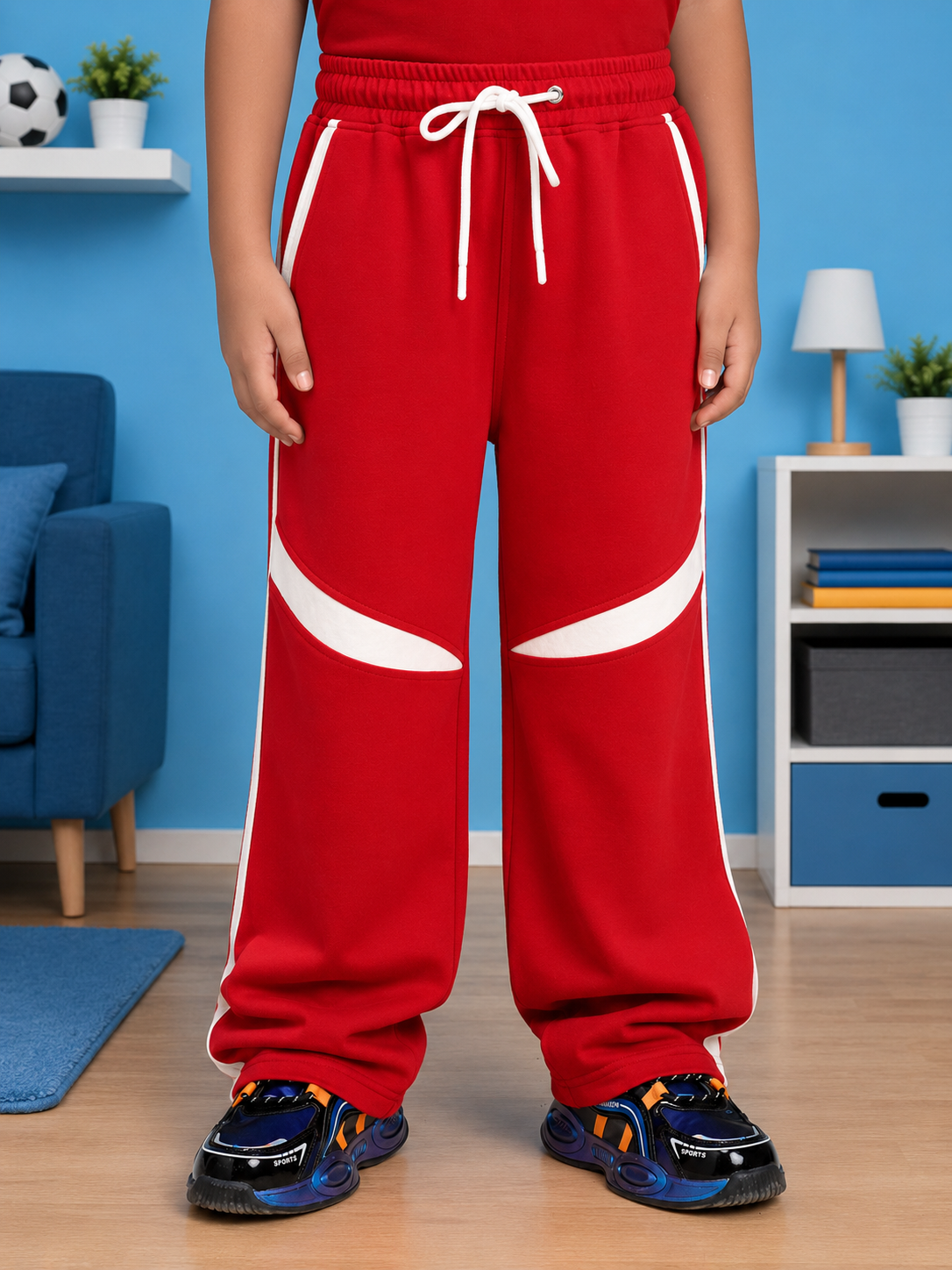 KIDS ROSTER CO-ORD BOYS GIRLS RED WHITE