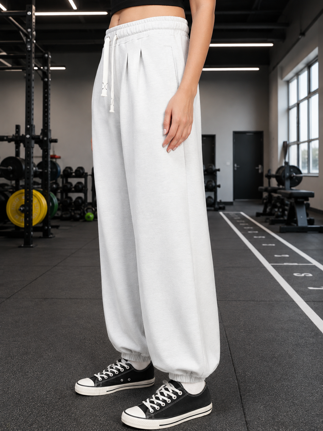 WOMEN COOLFIT BAGGY LOOSE FIT JOGGER WHITE