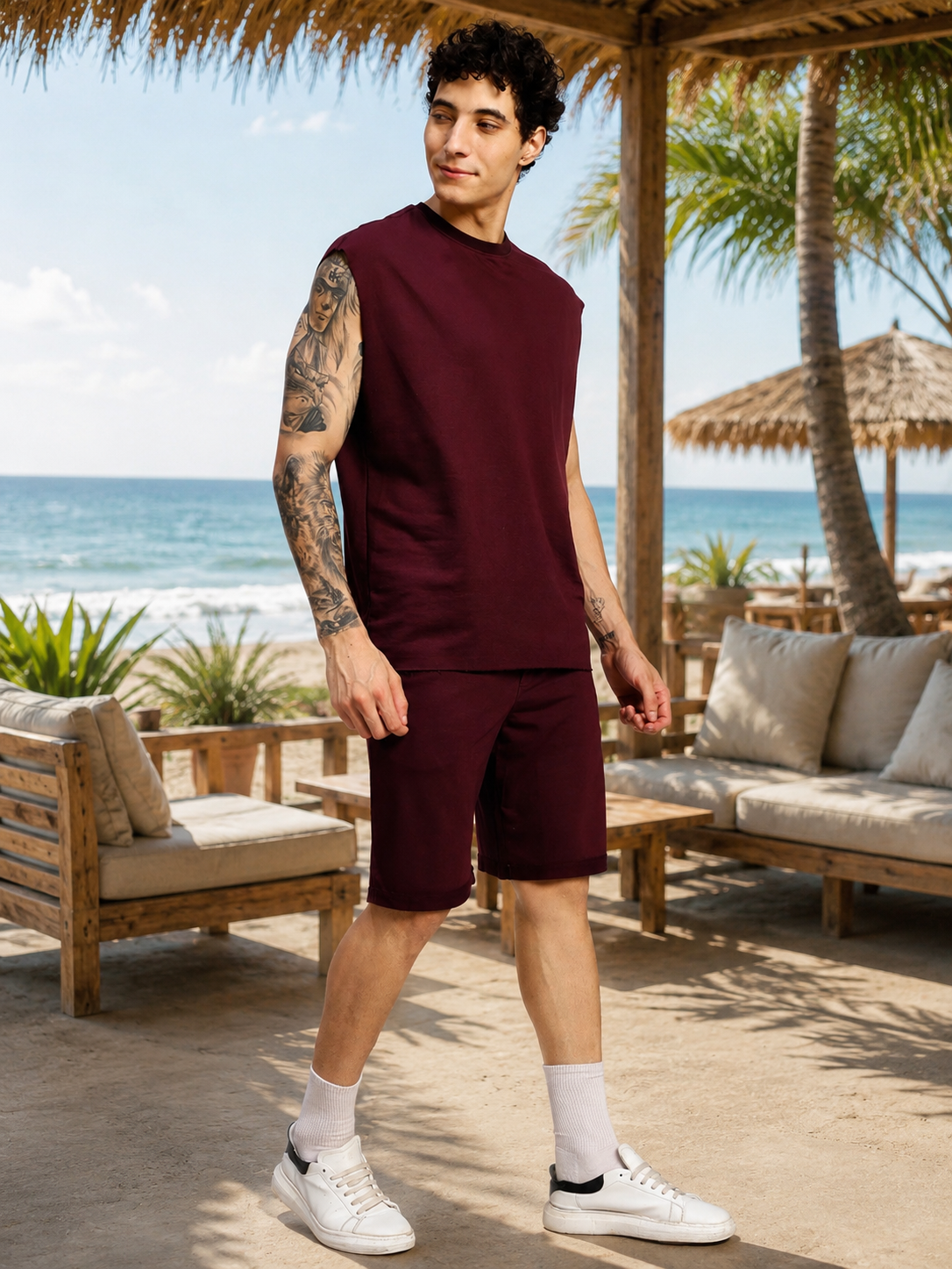DRIVE MONOCHROME CO-ORD SET MAROON