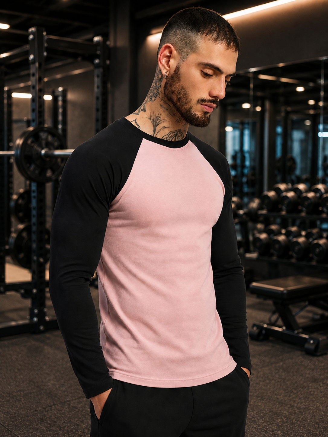 FITFLOW SLIM FIT SWEATSHIRT PINK BLACK