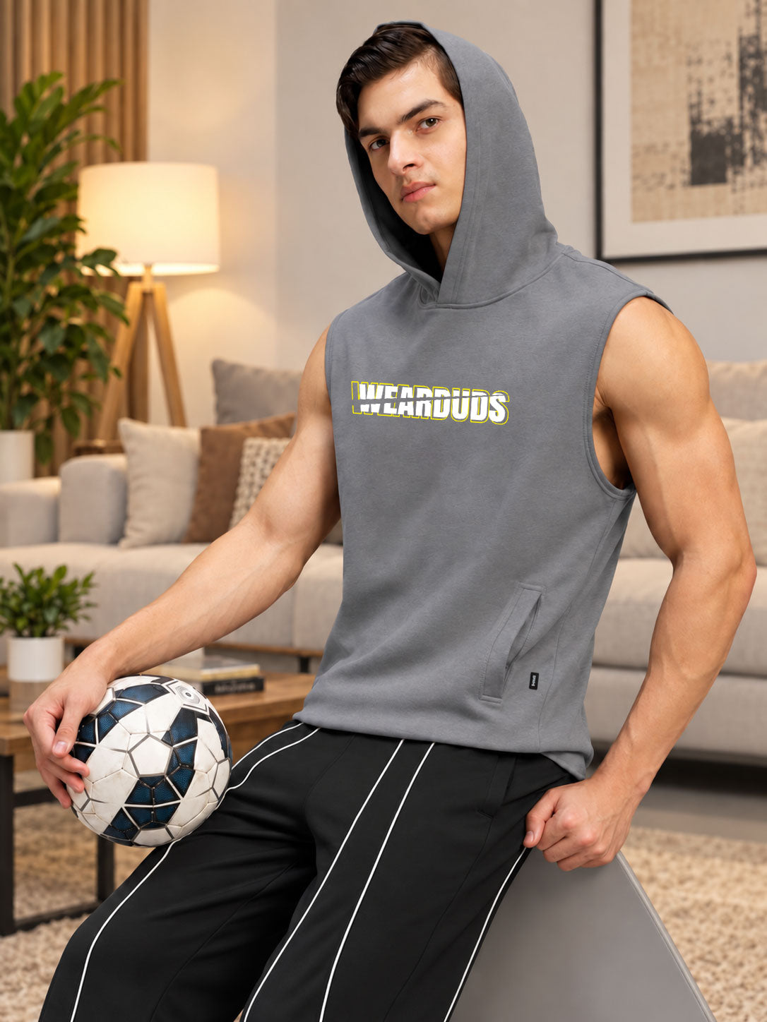 ACTIVEWEAR SLEEVELESS GRAPHIC PRINT GREY