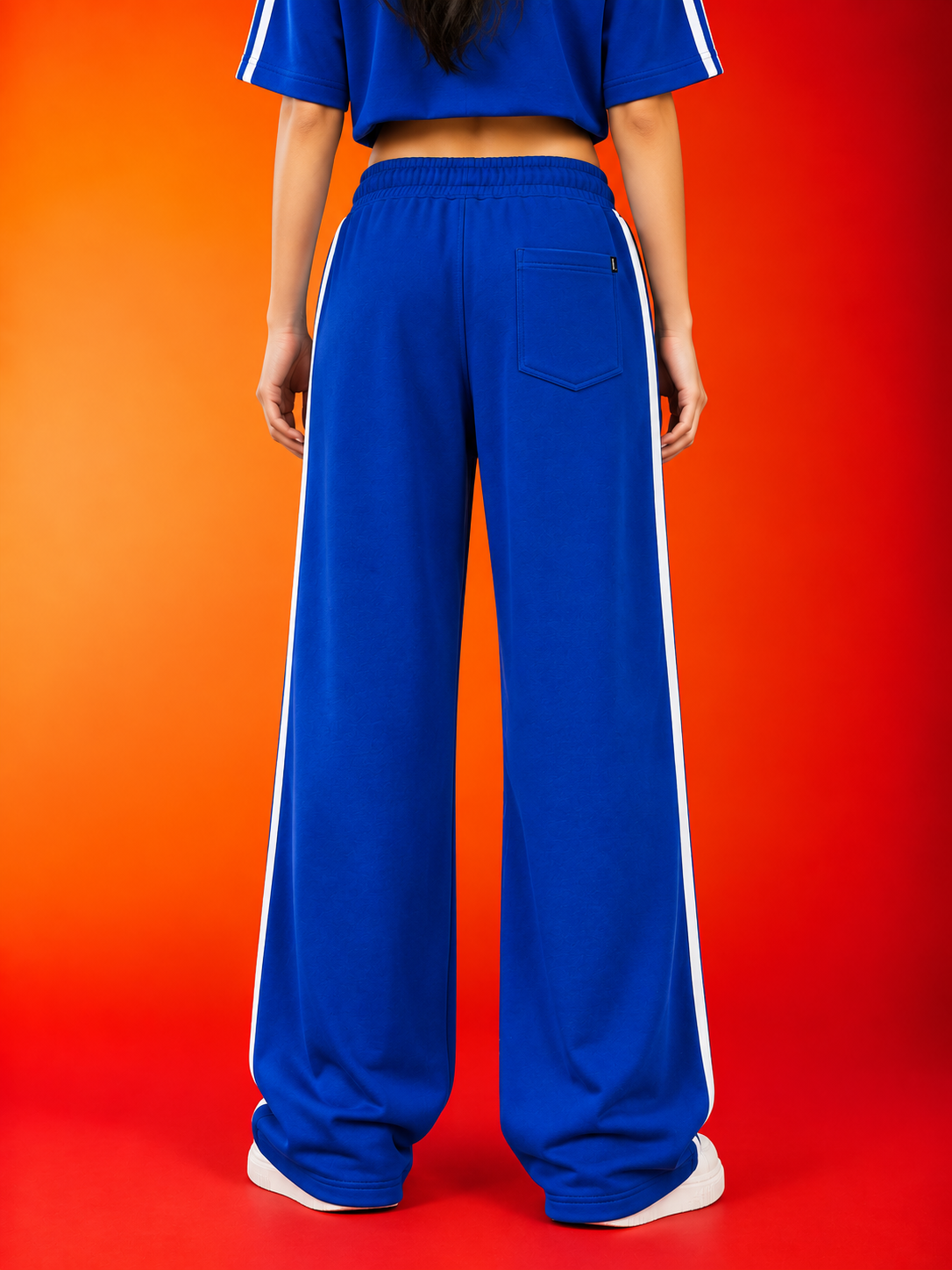 WOMEN ROSTER RELAXED FIT JOGGERS BLUE WHITE