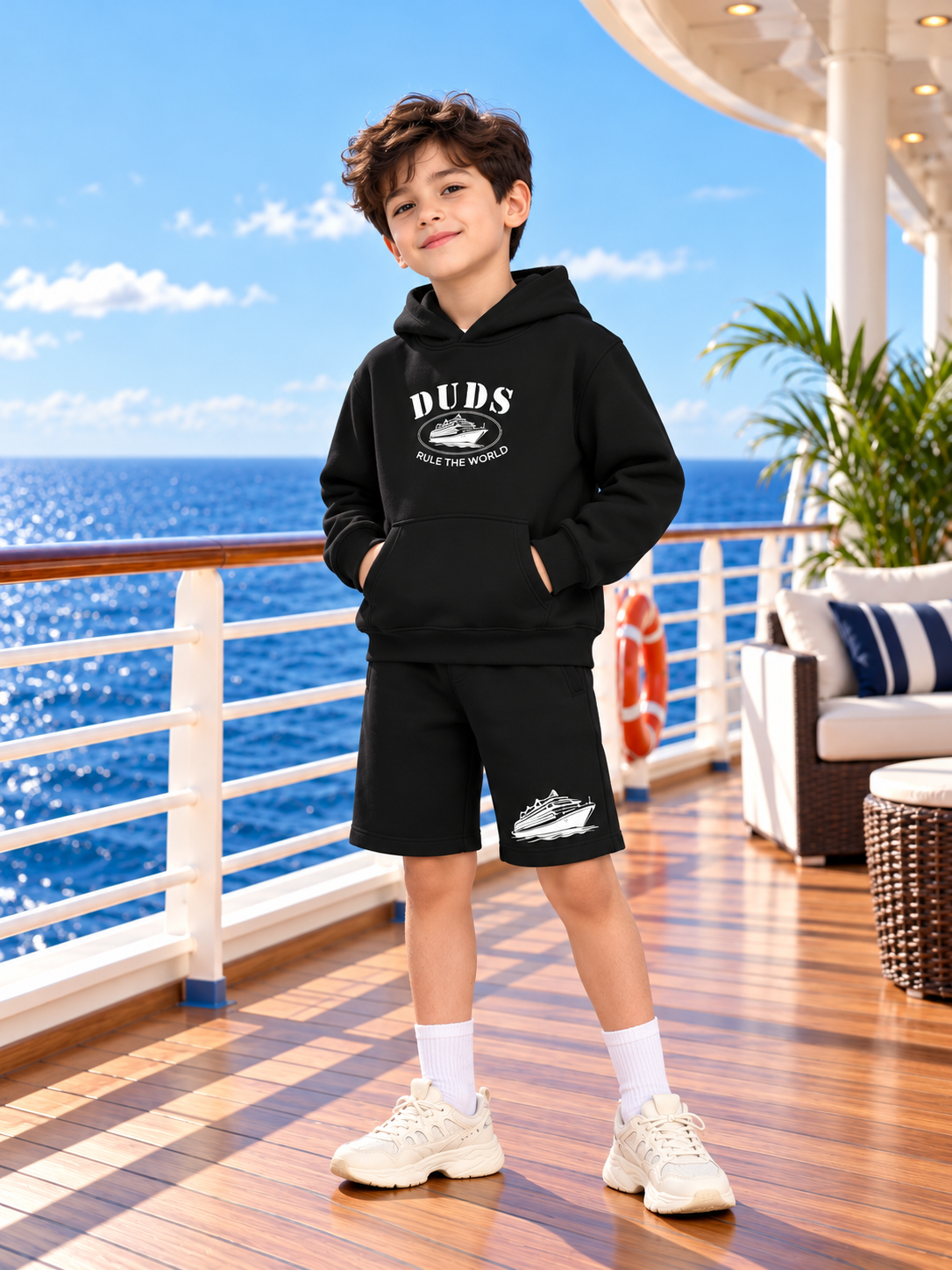 RULE THE WORLD FLEECE CO-ORD FOR KIDS BLACK