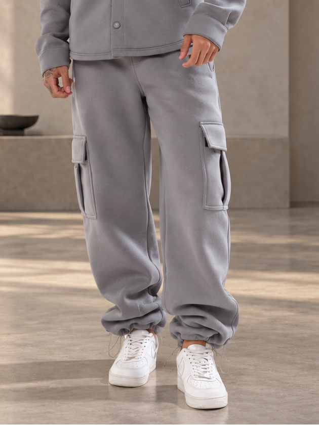 BURLY RELAXED FIT FLEECE PANT GRAY