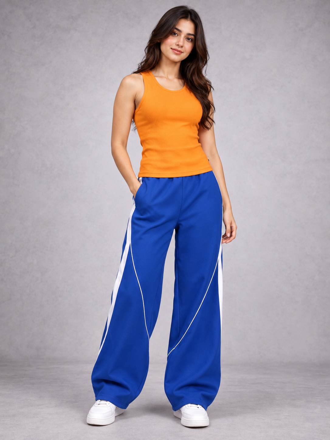 WOMEN BOLD ELECTRIC RELAXED-FIT JOGGERS BLUE
