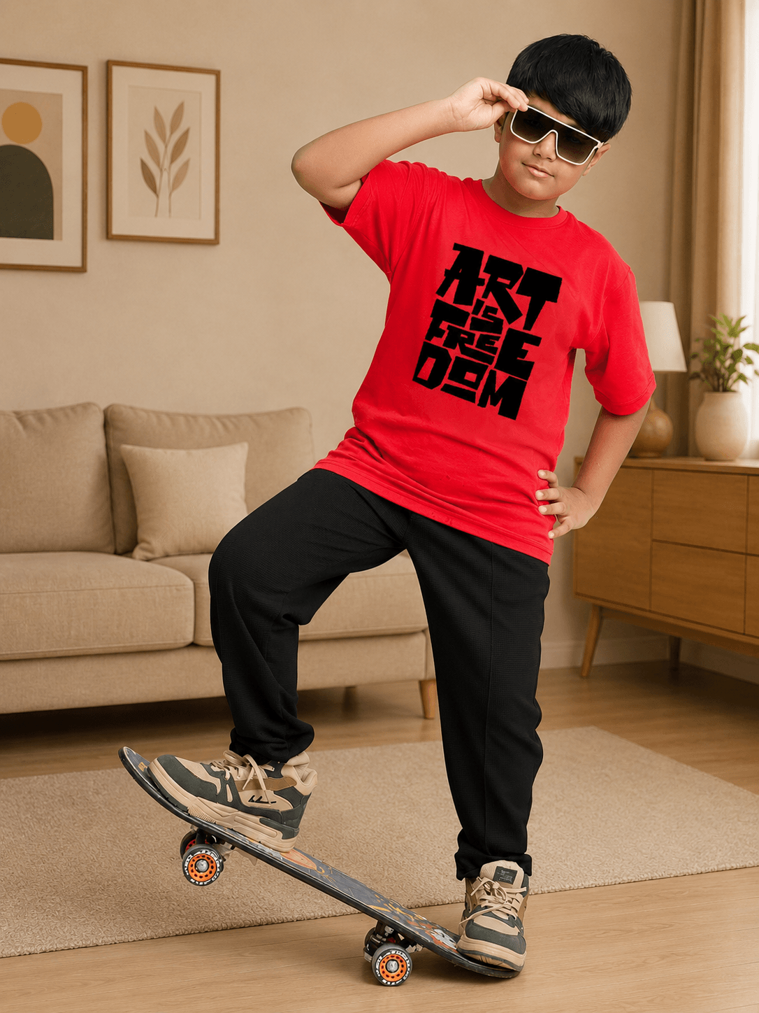 COMIC STREET JOGGER FOR BOYS GIRLS BLACK