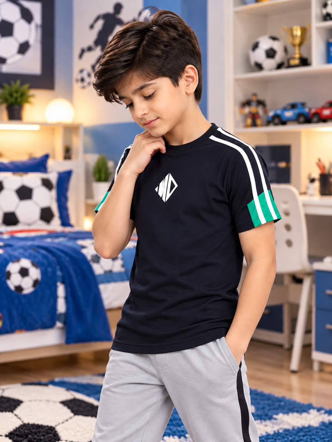 PRIMA REGULAR T-SHIRT FOR BOYS GIRLS NAVY BLUE