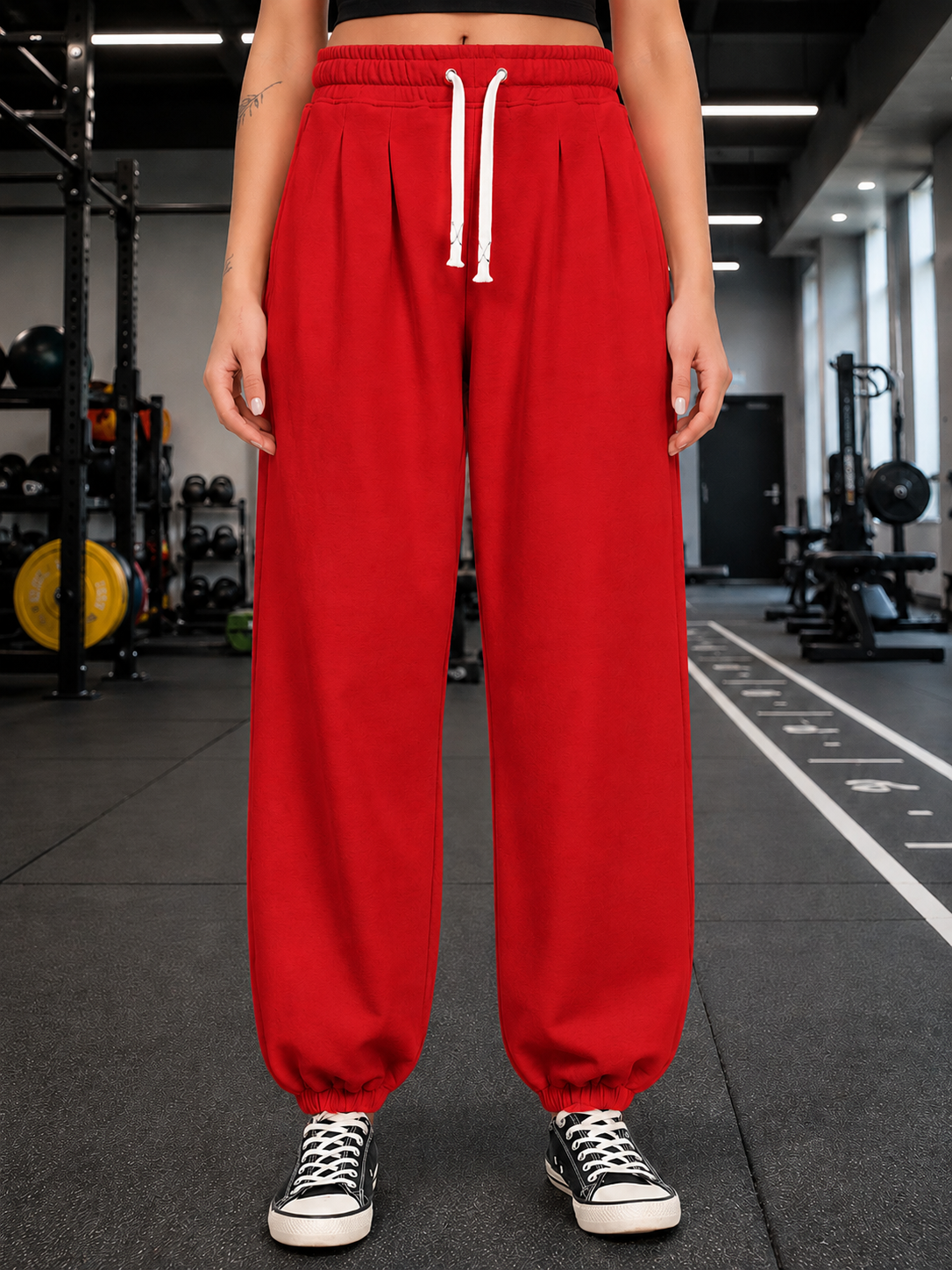 WOMEN COOLFIT BAGGY LOOSE FIT JOGGER RED