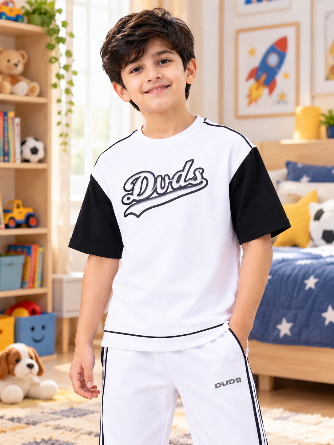 HUNK OVER-SIZED T-SHIRT KIDS WHITE BLACK
