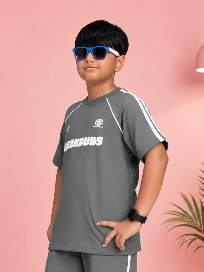 KIDS ROSTER T-SHIRT BOYS GIRLS GREY WHITE