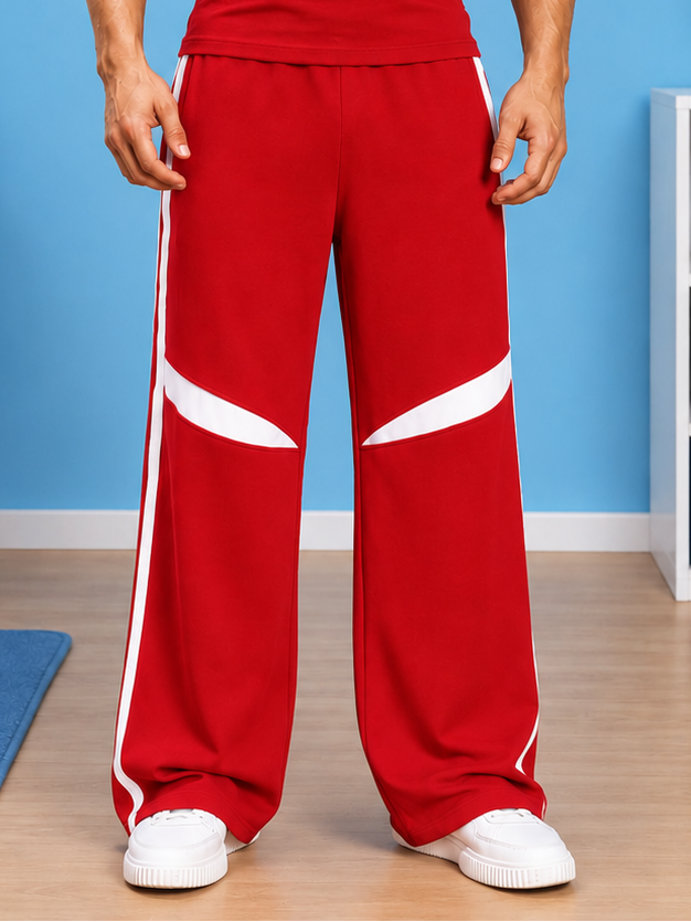 ROSTER RELAXED FIT JOGGERS RED WHITE