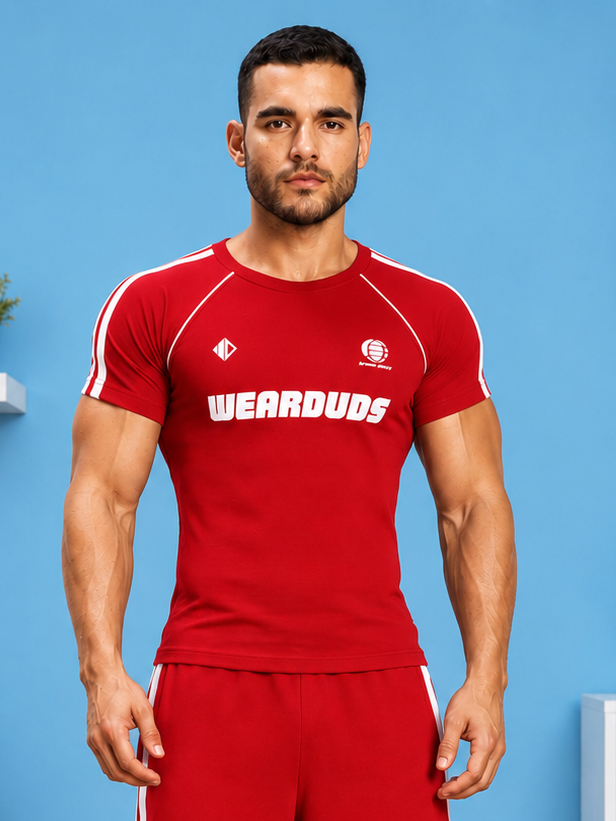 ROSTER RELAXED FIT T-SHIRT RED WHITE
