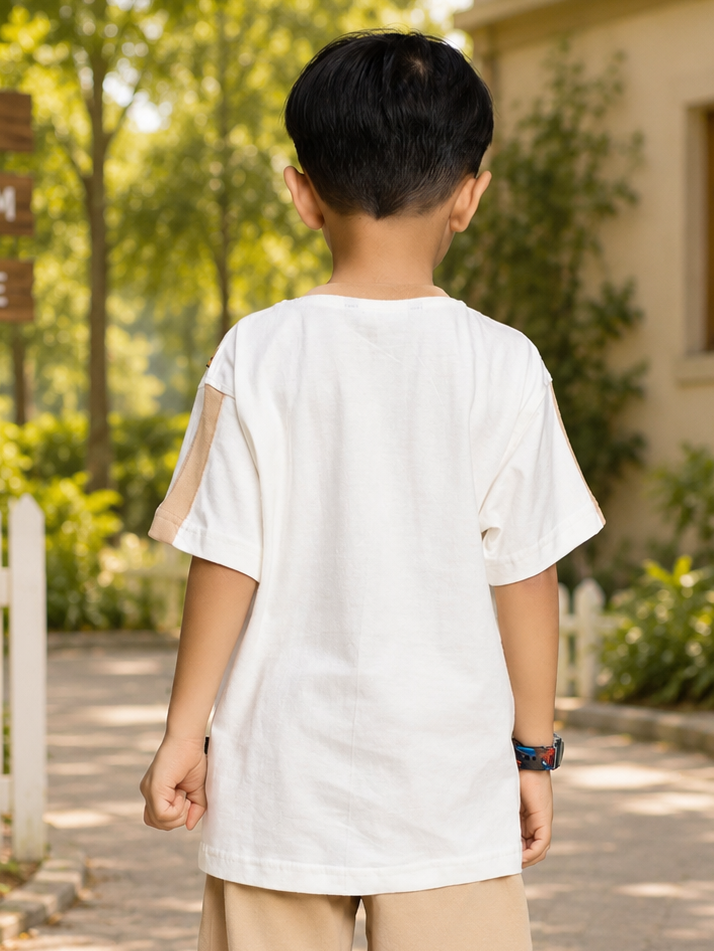 TINY TREND BEAR T-SHIRT FOR BOYS GIRLS WHITE