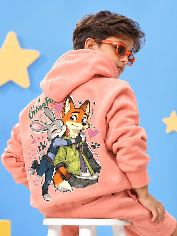 JUDY NICK ZOOTOPIA FLEECE HOODIE PEACH