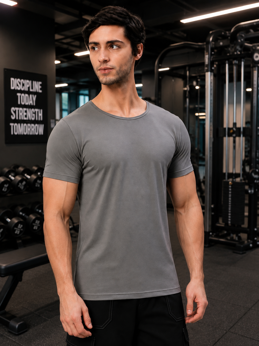 BEDROCK FIT REGULAR FIT T-SHIRT GREY