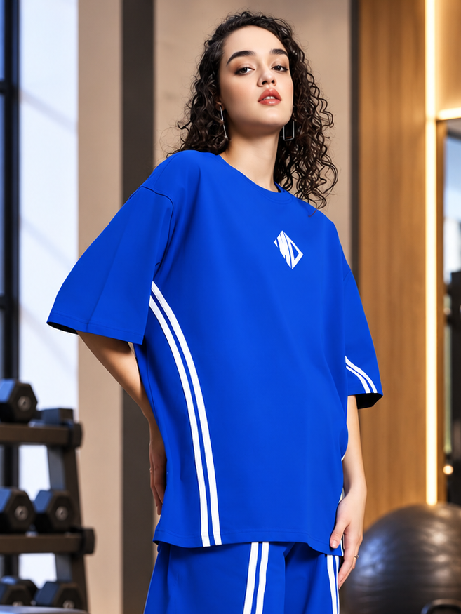 WOMEN'S OUTLOOK OVER-SIZED T-SHIRT ROYAL BLUE