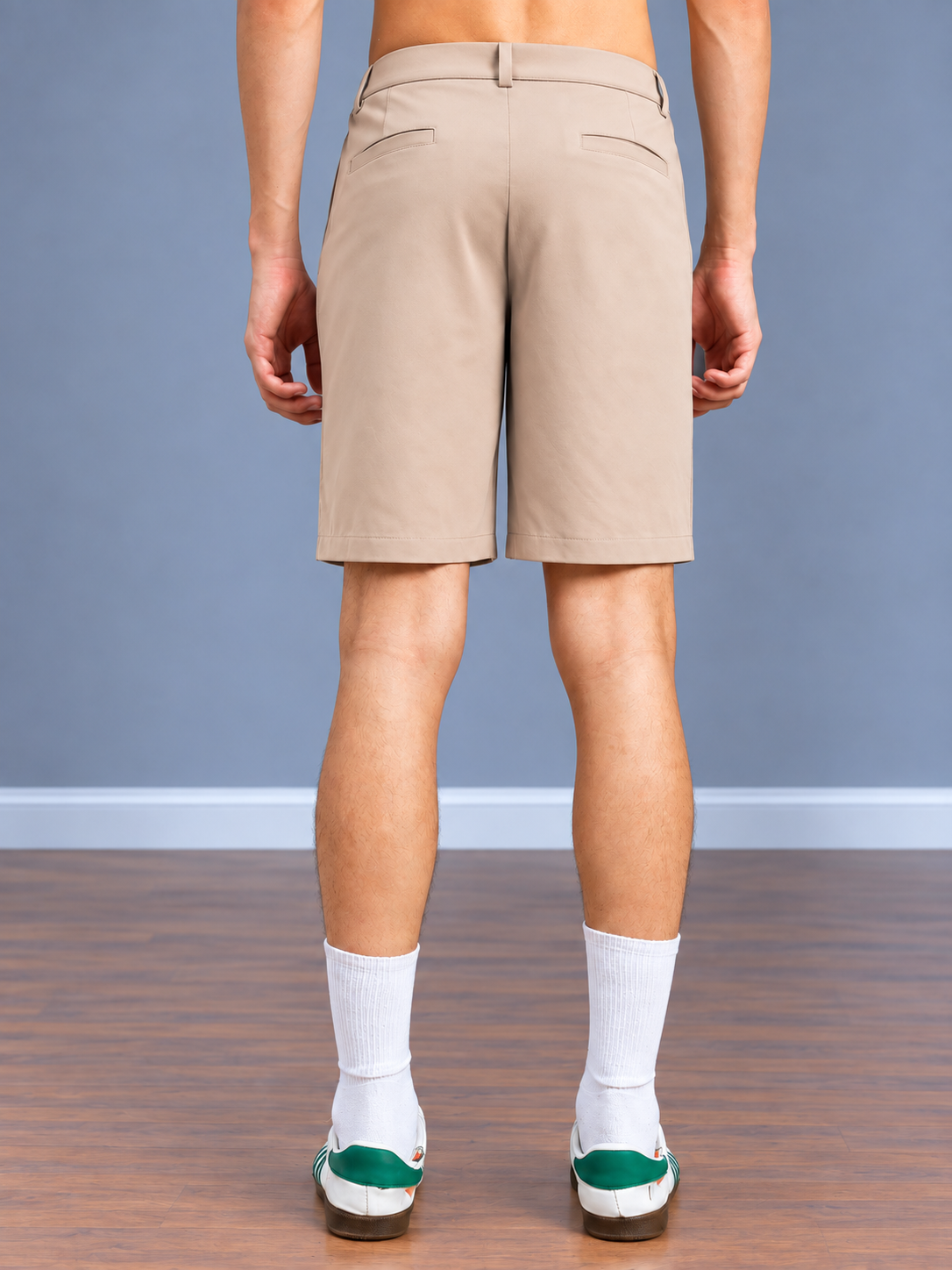 ELASTIC RUNNING REGULAR SHORTS BEIGE