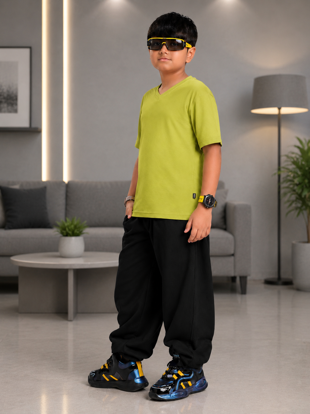 COOLFIT T-SHIRT FOR BOYS GIRLS LIME GREEN