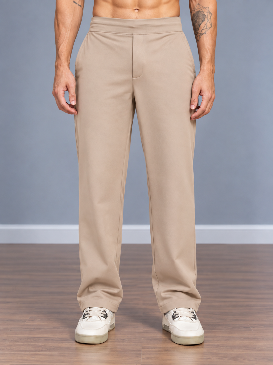 WAISTBOARD SMART CASUAL PANTS BEIGE