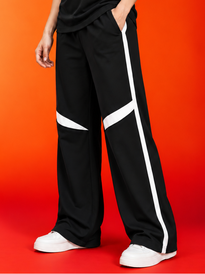 WOMEN ROSTER RELAXED FIT JOGGERS BLACK WHITE