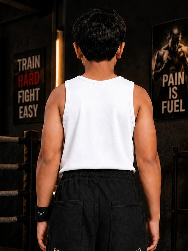 EASY WEAR VEST T-SHIRT FOR BOYS GIRLS WHITE