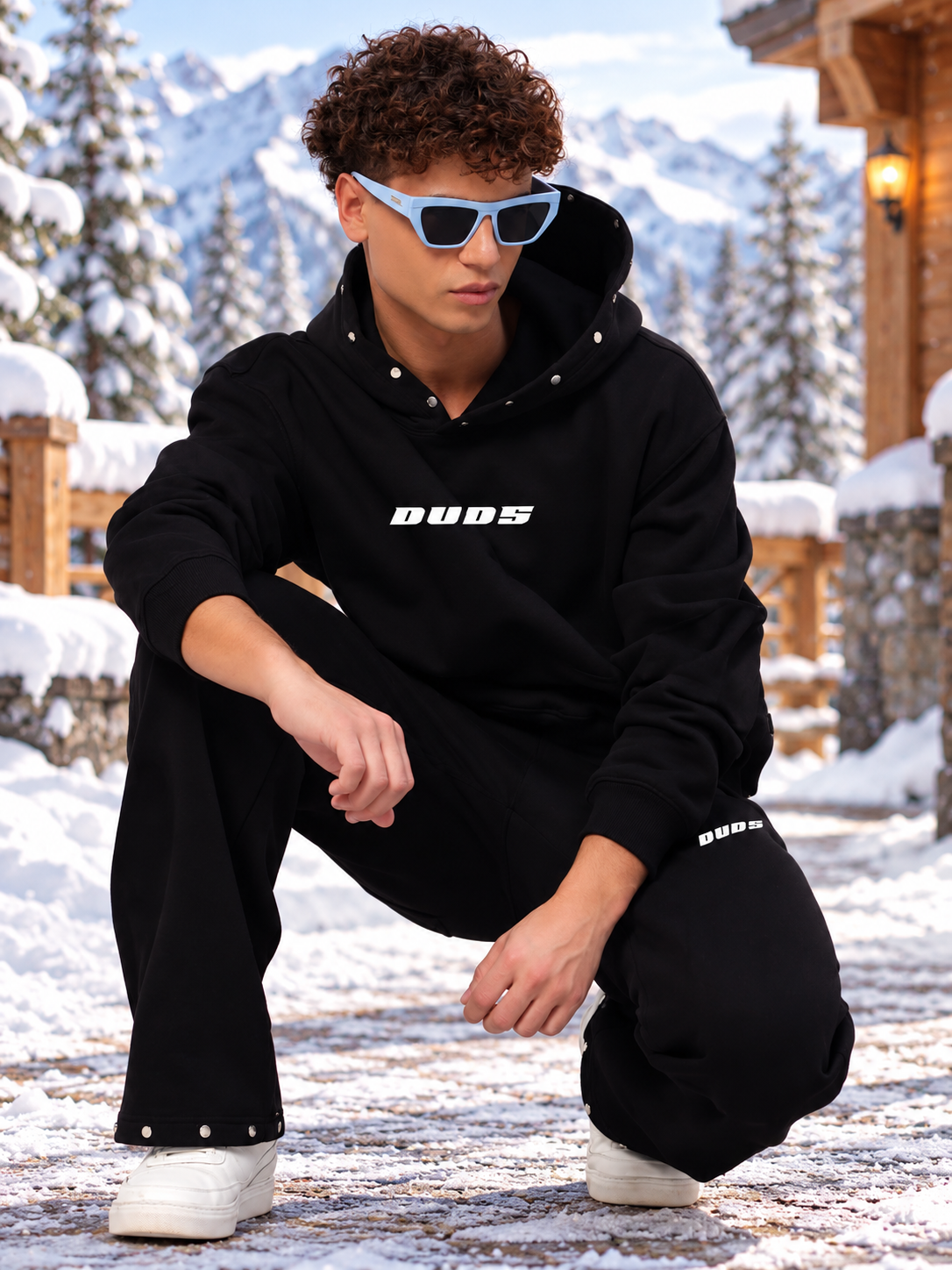 RIGID COTTON FLEECE CO-ORD BLACK