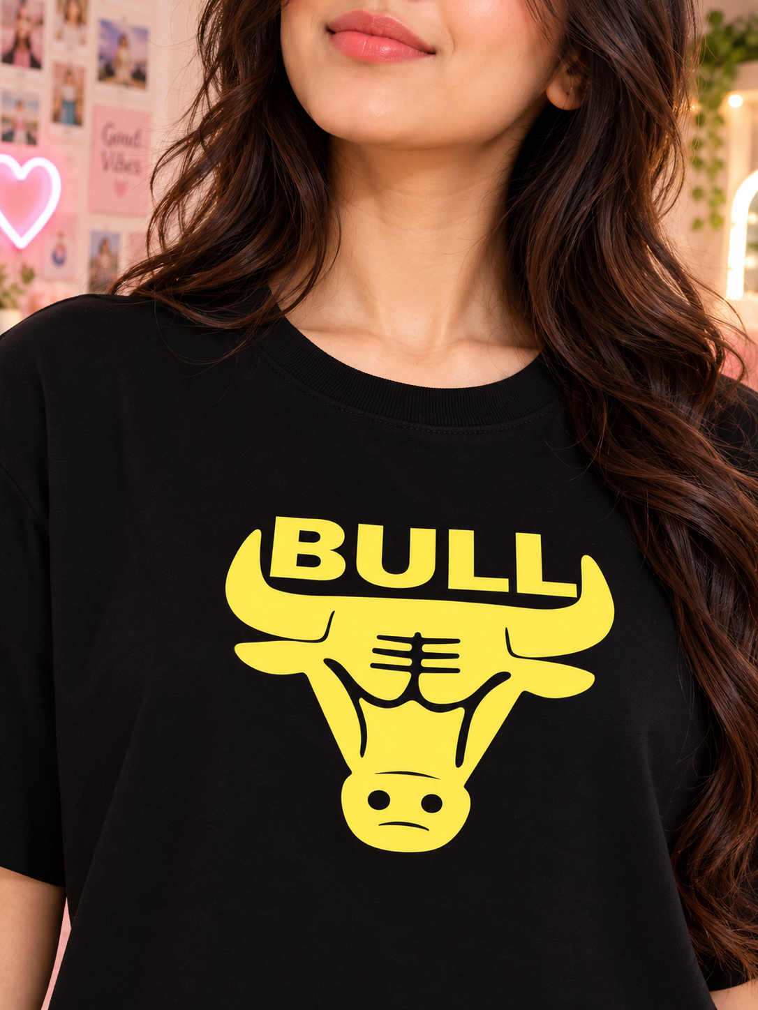 WOMEN TAURUS OVER-SIZED T-SHIRT BLACK