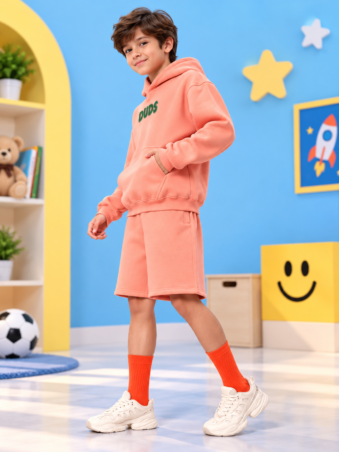 JUDY NICK ZOOTOPIA FLEECE CO-ORD KIDS PEACH