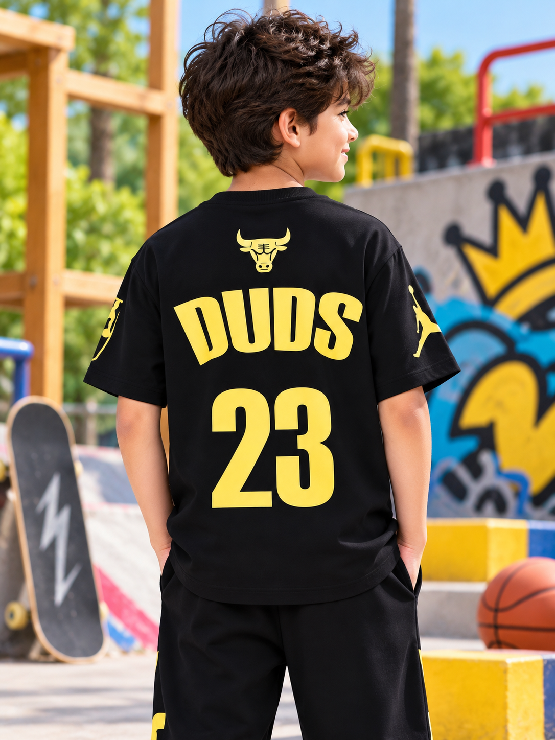 TAURUS OVER-SIZED T-SHIRT FOR BOYS GIRLS BLACK