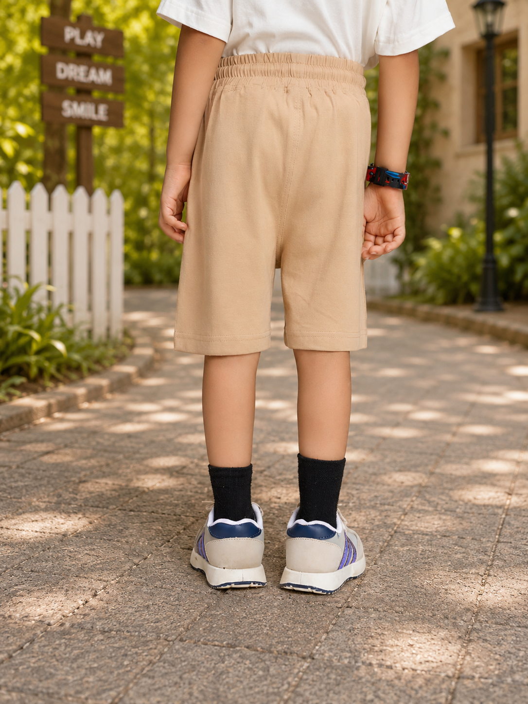 TINY TREND BEAR COOL SHORTS FOR BOYS GIRLS BEIGE