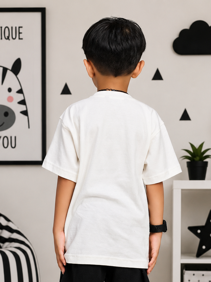 ZIPPY ZEBRA T-SHIRT FOR BOYS GIRLS WHITE