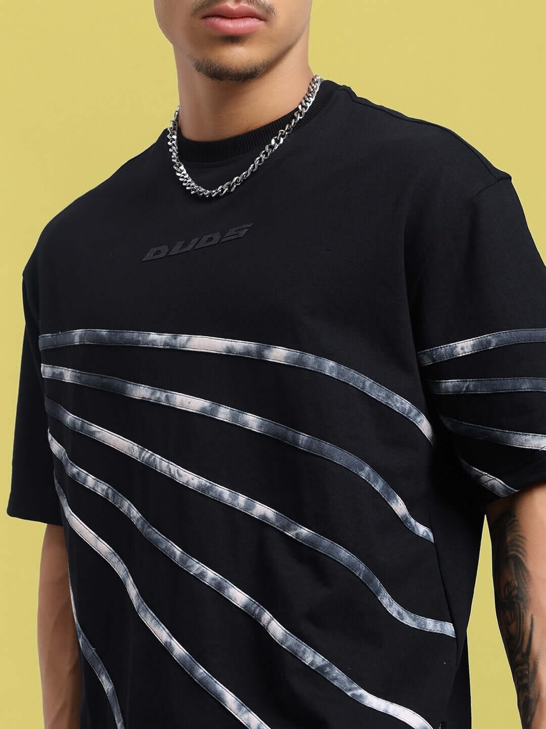 Black oversized co-ord set with unisex relaxed fit joggers and unique design, made from premium heavy gauge fabric. Elastic waistband.
