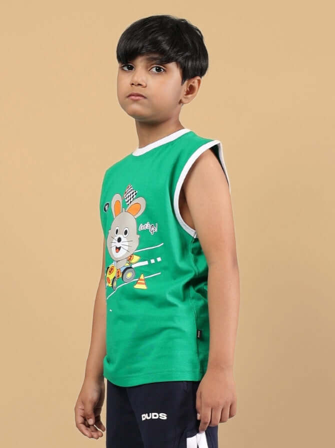FORZA T-SHIRT FOR BOYS & GIRLS GREEN with fun graphic, perfect for kids' casual wear.