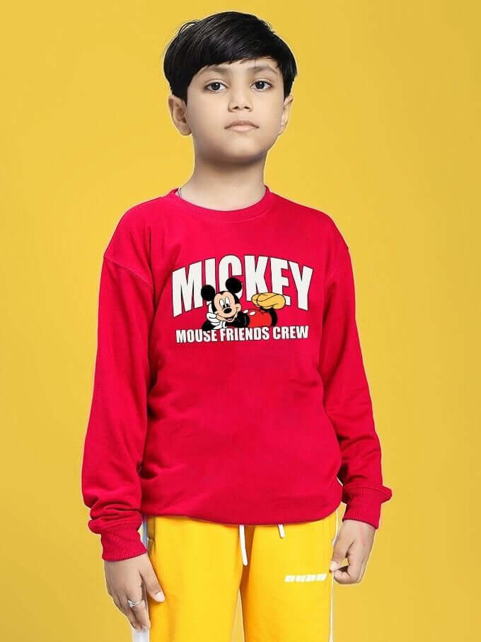 FRIENDS CREW PRINT SWEATSHIRT FOR BOYS GIRLS RED - KIDS SWEATSHIRT