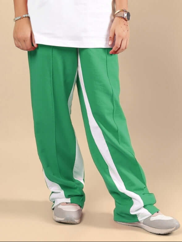 Green joggers for kids, made to order, comfortable fit, FLOPPY JOGGER FOR BOYS & GIRLS GREEN, customizable size available.