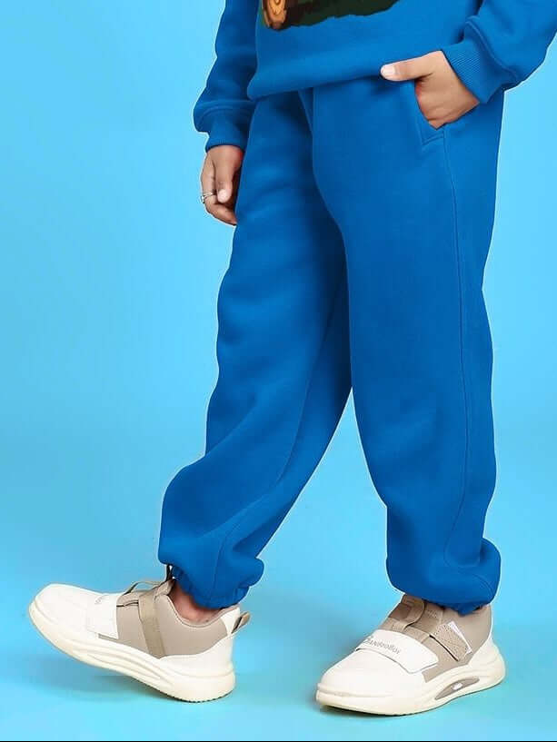 GROW AND GLOW FLEECE JOGGER FOR BOYS AND GIRLS BLUE - KIDS JOGGER