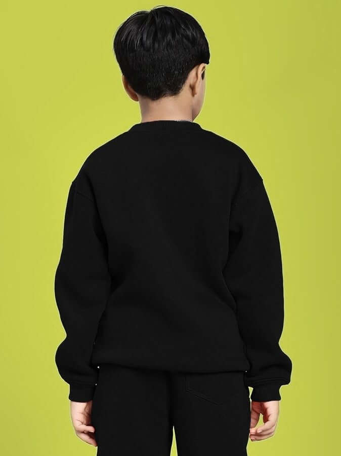 GROW AND GLOW PRINT FLEECE SWEATSHIRT FOR BOYS GIRLS BLACK - KIDS SWEATSHIRT
