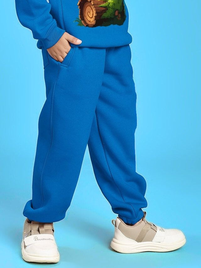 GROW AND GLOW FLEECE JOGGER FOR BOYS AND GIRLS BLUE - comfortable and stylish fleece pants for kids