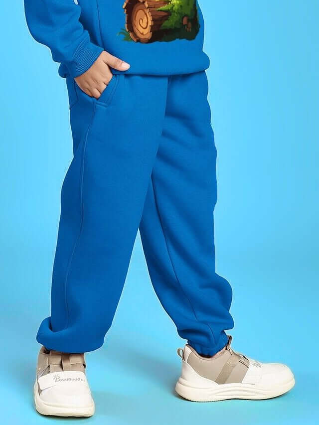 GROW AND GLOW FLEECE JOGGER FOR BOYS AND GIRLS BLUE - comfortable and stylish fleece pants for kids