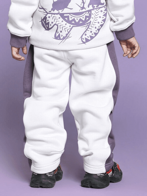 HAKUNA MATATA FLEECE PANT FOR BOYS GIRLS WHITE VIOLET - KIDS JOGGER