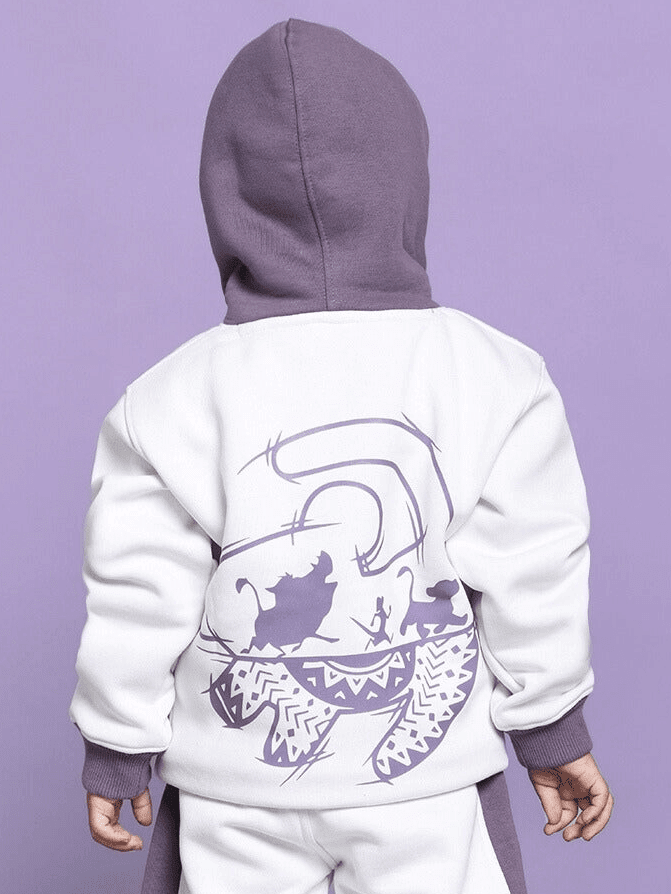 HAKUNA MATATA OVERSIZED HOODIE BOYS GIRLS WHITE VIOLET - KIDS HOODIE