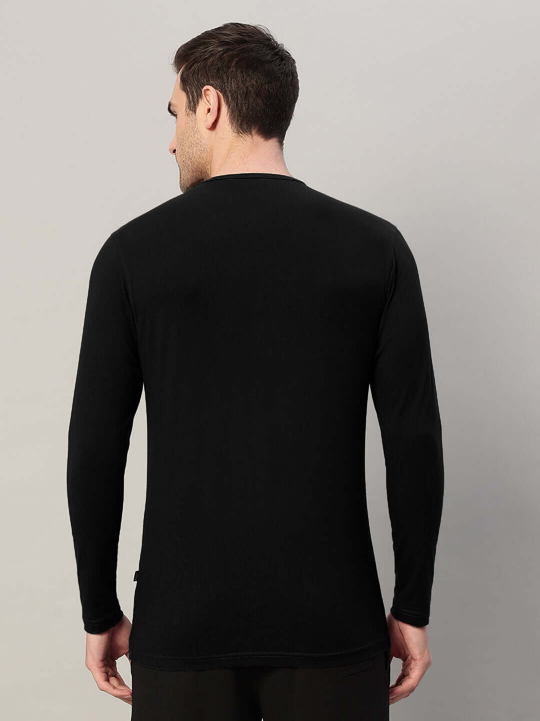 Black Henny Slim Fit Sweatshirt, back view, premium heavy gauge cotton fabric, ideal for casual wear