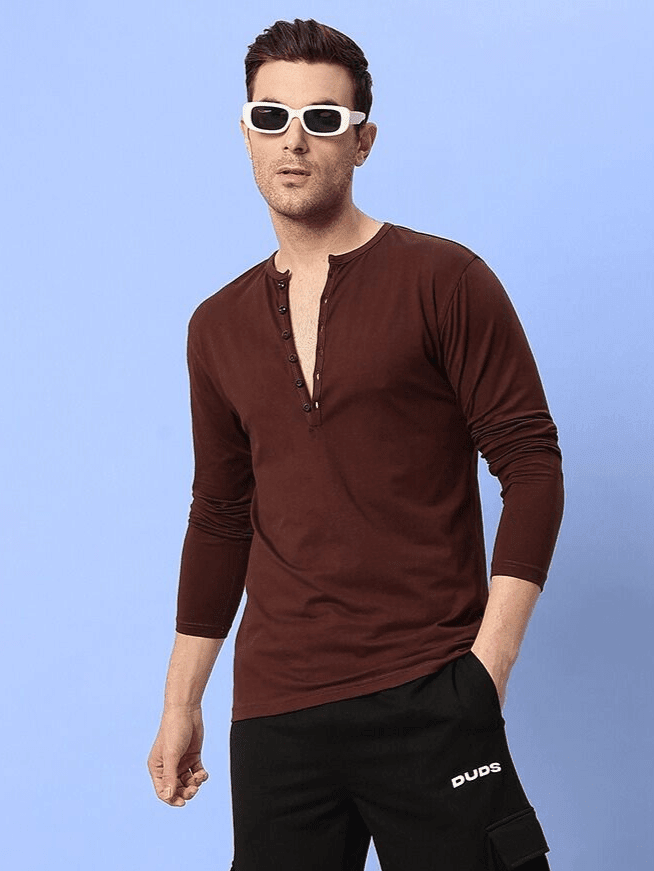 HENNY SLIM FIT SWEATSHIRT BROWN - SWEATSHIRT