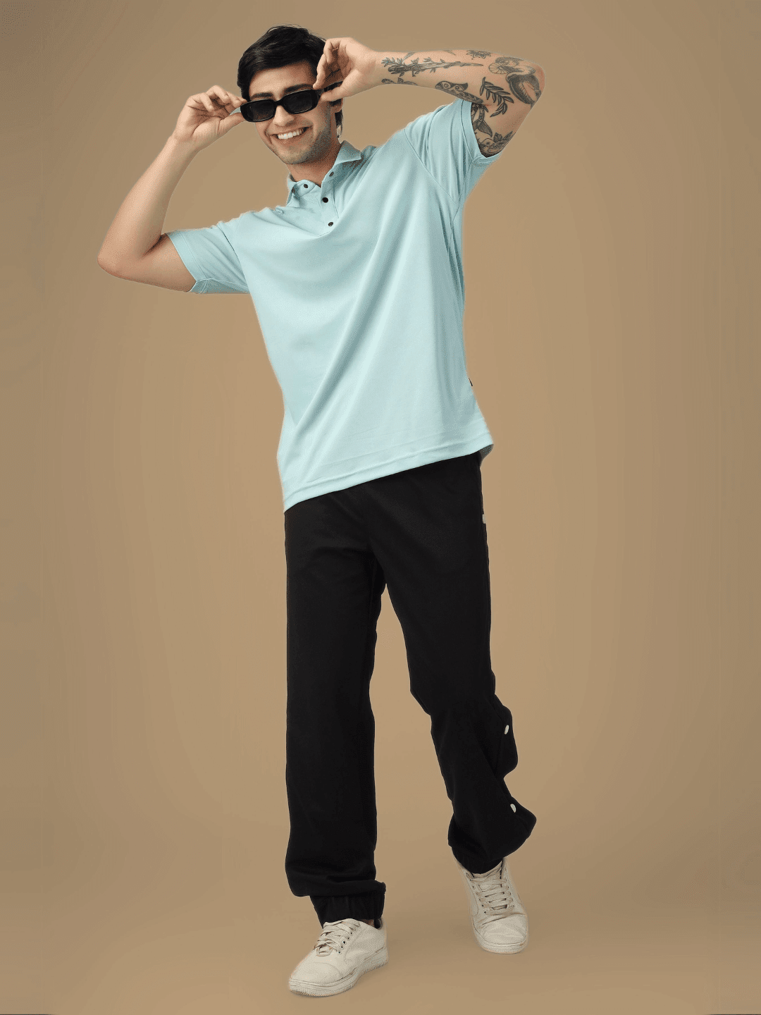 HIP HOP JOGGERS SIDE BUTTON BLACK - JOGGER