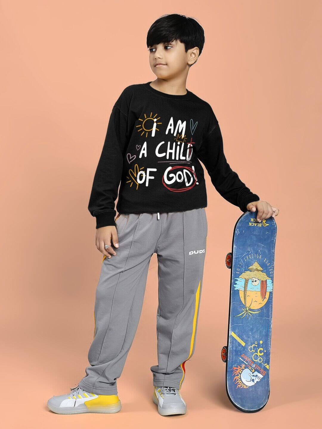 I AM A CHILD OF GOD SWEATSHIRT FOR BOYS AND GIRLS BLACK - KIDS SWEATSHIRT